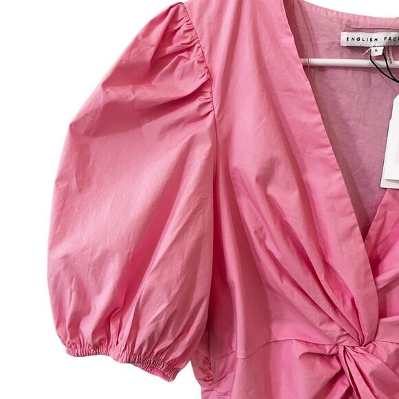 ENGLISH FACTORY Women's Twist Detail Top new with tags size large pink - Picture 6 of 6